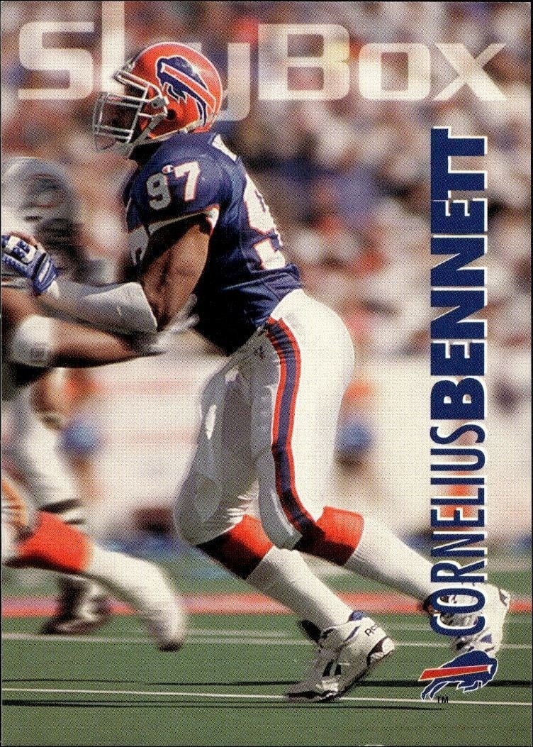 Cornelius Bennett 1993 Skybox Impact #16 Football Trading Card - Front 1993 Skybox Impact Cornelius Bennett #16 football trading card front