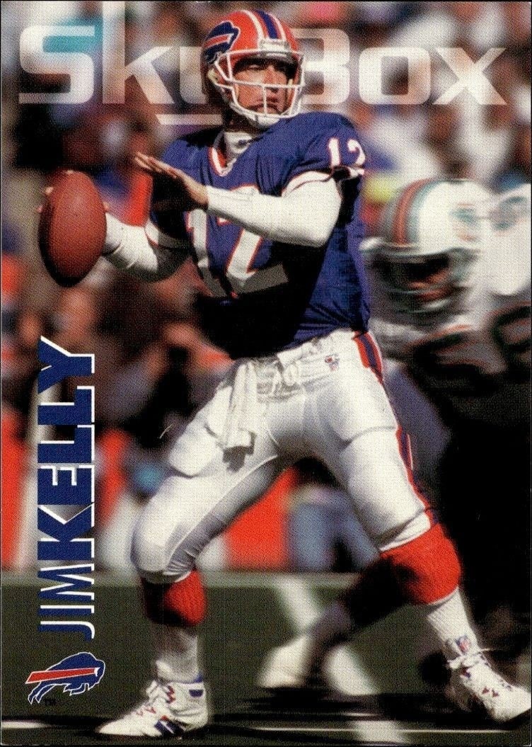 Jim Kelly 1993 Skybox Impact #19 Football Trading Card - Front 1993 Skybox Impact Jim Kelly #19 football trading card front