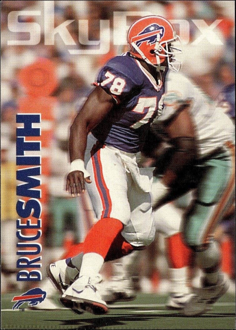 Bruce Smith 1993 Skybox Impact #24 Football Trading Card - Front 1993 Skybox Impact Bruce Smith #24 football trading card front