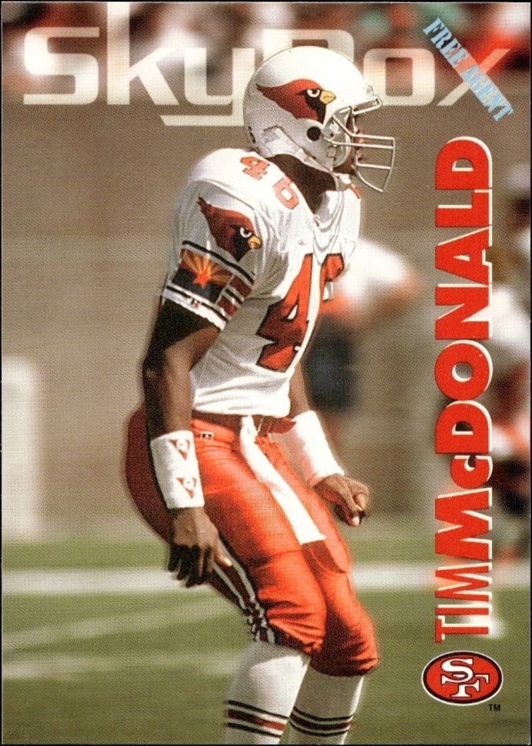 Tim McDonald 1993 Skybox Impact #294 Football Trading Card - Front 1993 Skybox Impact Tim McDonald #294 football trading card front