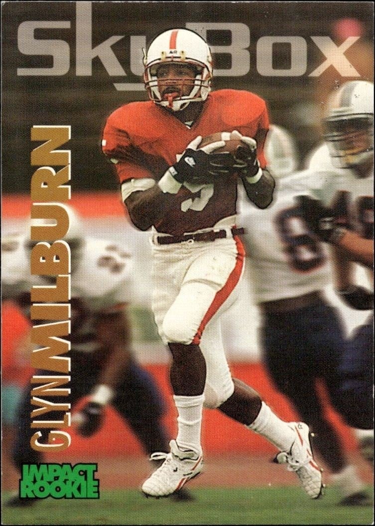 Glyn Milburn 1993 Skybox Impact #400 Football Trading Card - Front 1993 Skybox Impact Glyn Milburn #400 football trading card front