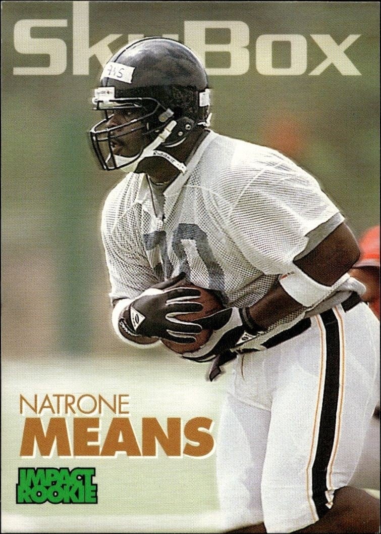 Natrone Means 1993 Skybox Impact #399 Football Trading Card - Front 1993 Skybox Impact Natrone Means #399 football trading card front