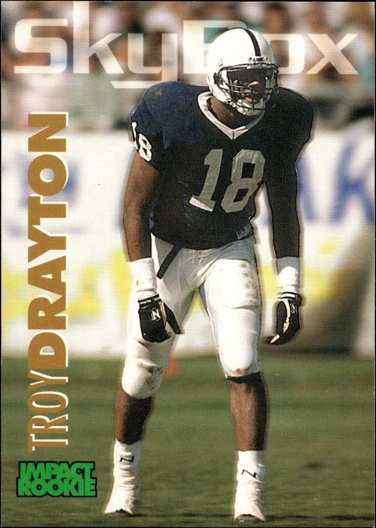 Troy Drayton 1993 Skybox Impact #397 Football Trading Card - Front 1993 Skybox Impact Troy Drayton #397 football trading card front