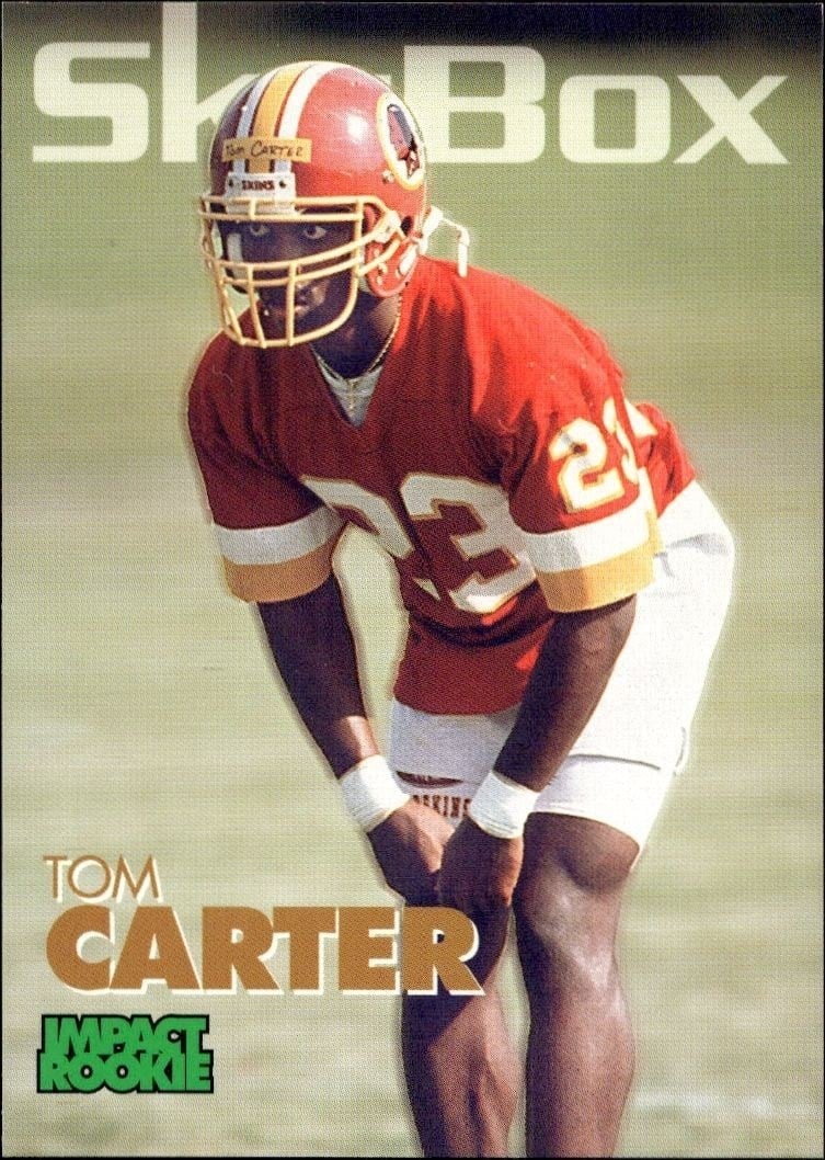 Tom Carter 1993 Skybox Impact #376 Football Trading Card - Front 1993 Skybox Impact Tom Carter #376 football trading card front