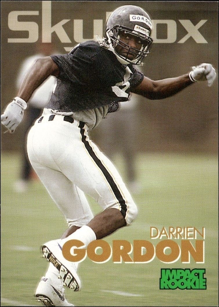 Darrien Gordon 1993 Skybox Impact #381 Football Trading Card - Front 1993 Skybox Impact Darrien Gordon #381 football trading card front