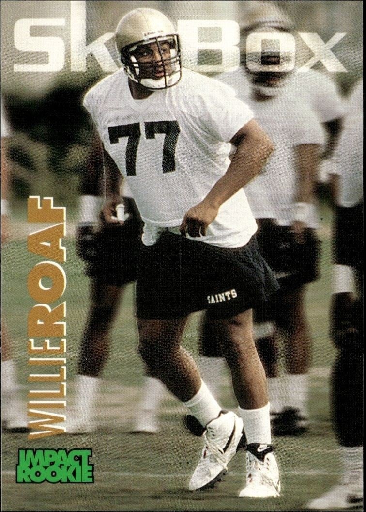 Willie Roaf 1993 Skybox Impact #368 Football Trading Card - Front 1993 Skybox Impact Willie Roaf #368 football trading card front