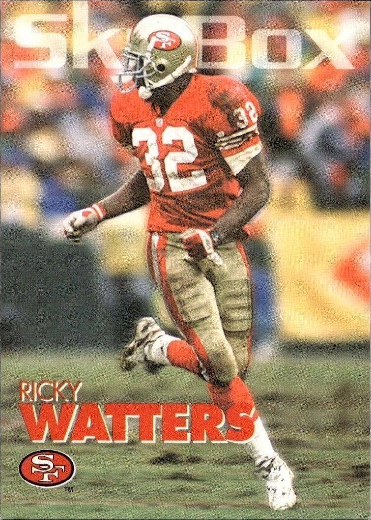 Ricky Watters 1993 Skybox Impact #299 Football Trading Card - Front 1993 Skybox Impact Ricky Watters #299 football trading card front