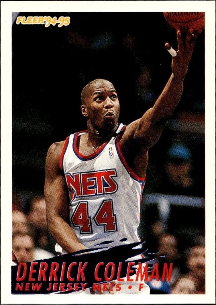 Derrick Coleman 1994-95 Fleer #142 Basketball Trading Card - Front 1994-95 Fleer Derrick Coleman #142 basketball trading card front