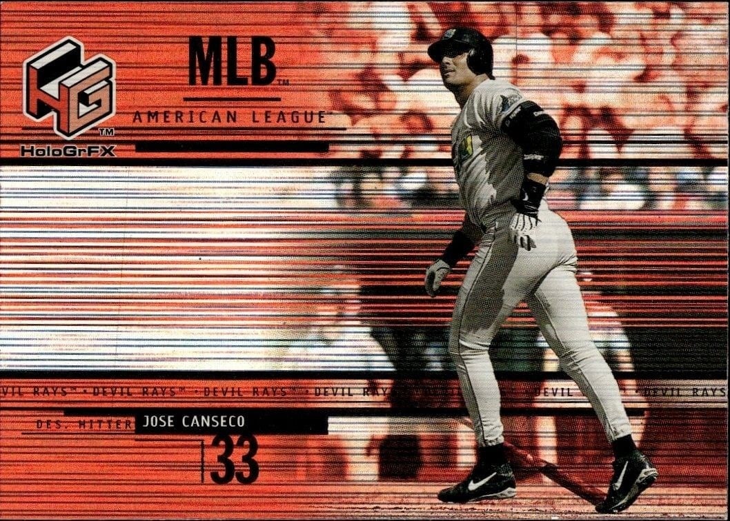Jose Canseco 2000 Upper Deck Hologrfx #25 Baseball Trading Card - Front 2000 Upper Deck Hologrfx Jose Canseco #25 baseball trading card front