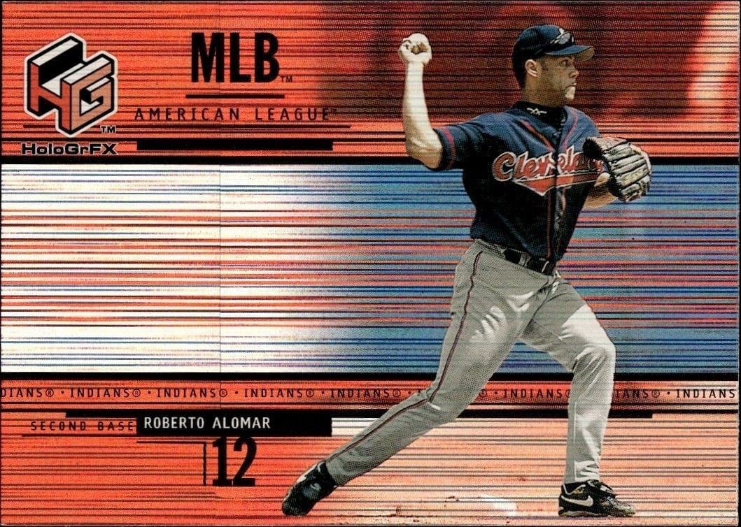 Roberto Alomar 2000 Upper Deck Hologrfx #41 Baseball Trading Card - Front 2000 Upper Deck Hologrfx Roberto Alomar #41 baseball trading card front