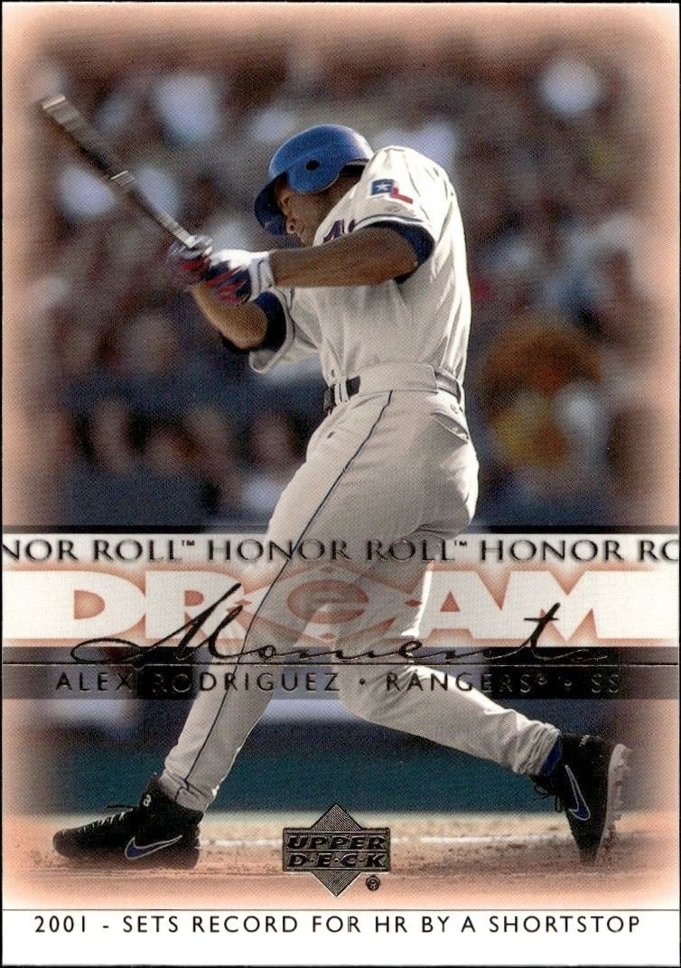 Alex Rodriguez 2002 Upper Deck Honor Roll #87 Baseball Trading Card - Front 2002 Upper Deck Honor Roll Alex Rodriguez #87 baseball trading card front