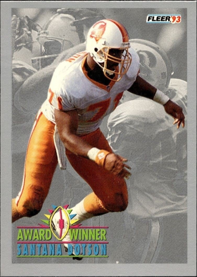 Santana Dotson 1993 Fleer #256 Football Trading Card - Front 1993 Fleer Santana Dotson #256 football trading card front
