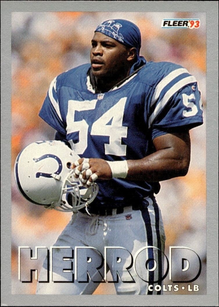 Jeff Herrod 1993 Fleer #160 Football Trading Card - Front 1993 Fleer Jeff Herrod #160 football trading card front