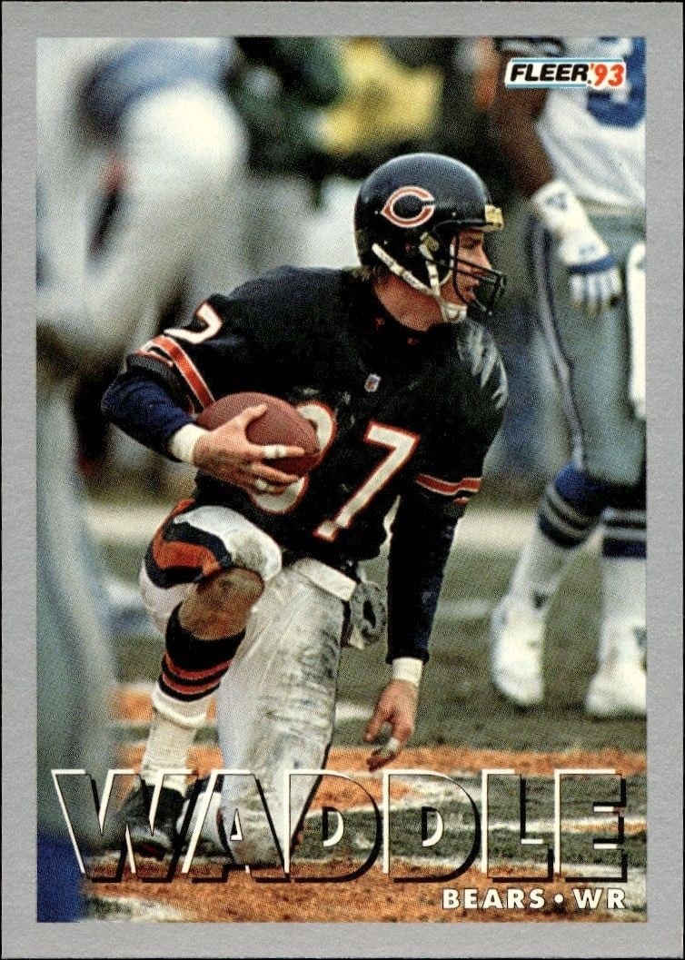 Tom Waddle 1993 Fleer #166 Football Trading Card - Front 1993 Fleer Tom Waddle #166 football trading card front