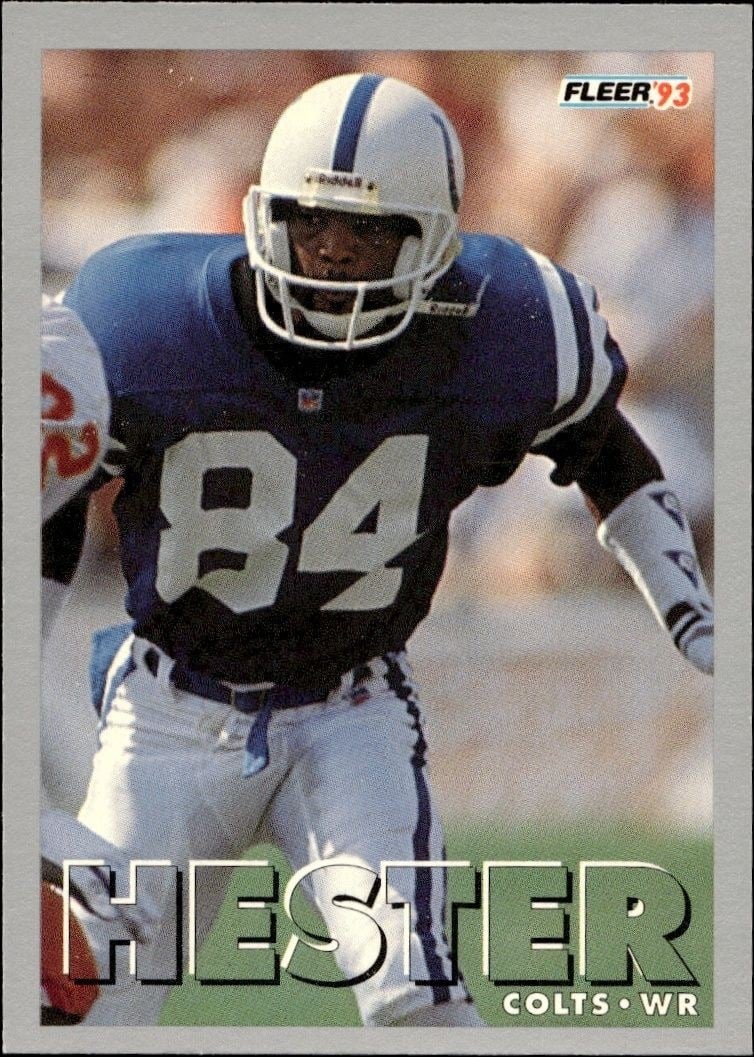 Jessie Hester 1993 Fleer #497 Football Trading Card - Front 1993 Fleer Jessie Hester #497 football trading card front