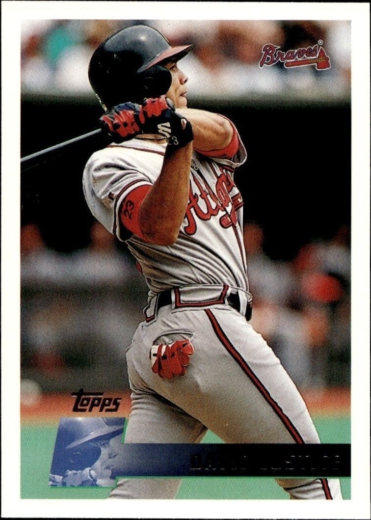 David Justice 1996 Topps #60 Baseball Trading Card - Front 1996 Topps David Justice #60 baseball trading card front