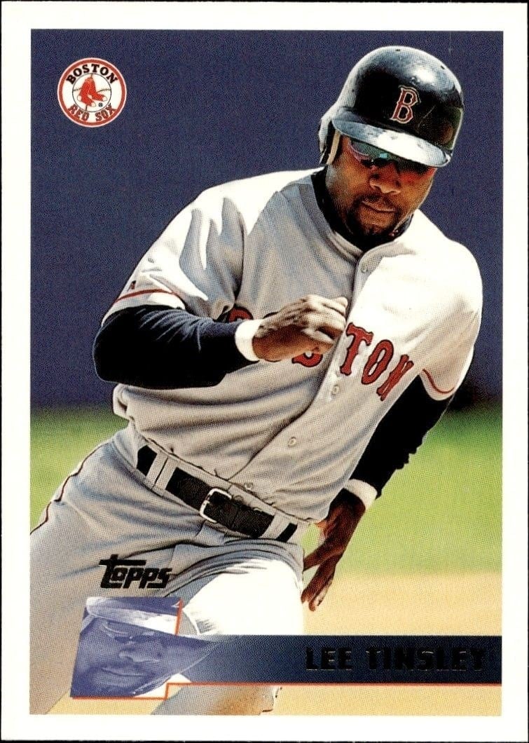 Lee Tinsley 1996 Topps #359 Baseball Trading Card - Front 1996 Topps Lee Tinsley #359 baseball trading card front