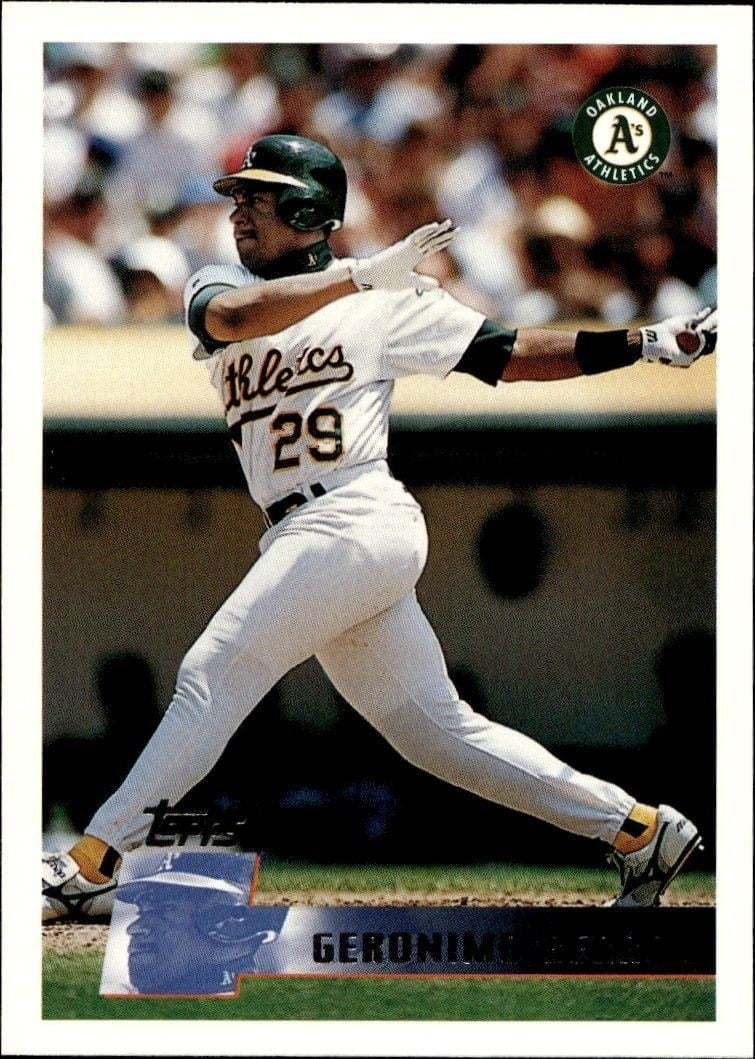 Geronimo Berroa 1996 Topps #154 Baseball Trading Card - Front 1996 Topps Geronimo Berroa #154 baseball trading card front
