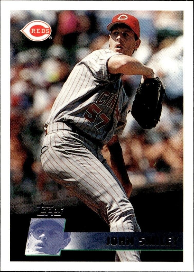John Smiley 1996 Topps #257 Baseball Trading Card - Front 1996 Topps John Smiley #257 baseball trading card front