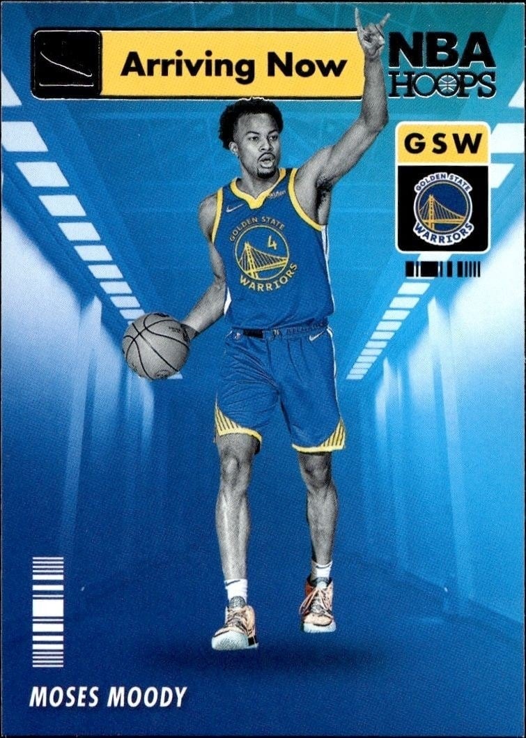 Moses Moody 2021-22 Panini Hoops #20 Basketball Trading Card - Front 2021-22 Panini Hoops Moses Moody #20 basketball trading card front