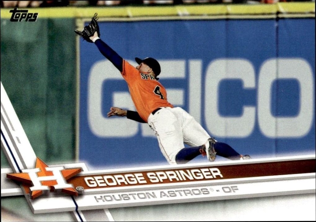 George Springer 2017 Topps Series 2 #389 Baseball Trading Card - Front 2017 Topps Series 2 George Springer #389 baseball trading card front