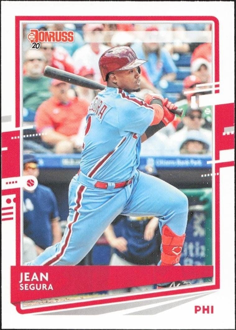Jean Segura 2020 Panini Donruss #70 Baseball Trading Card - Front 2020 Panini Donruss Jean Segura #70 baseball trading card front