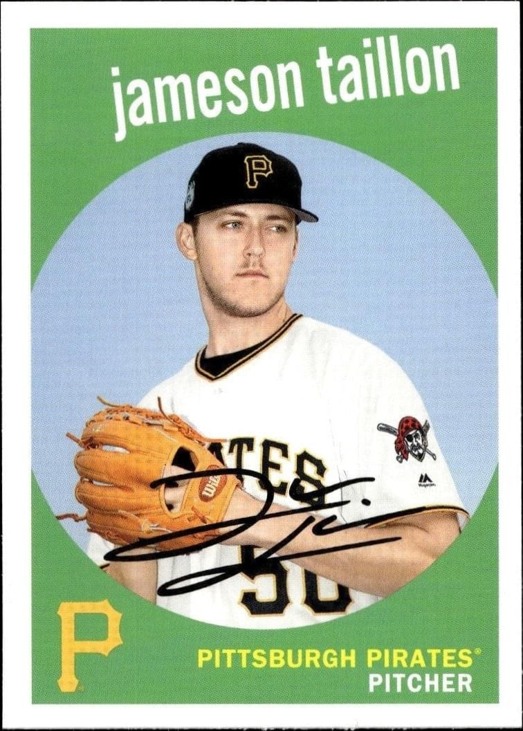 Jameson Taillon 2018 Topps Heritage #77 Baseball Trading Card - Front 2018 Topps Heritage Jameson Taillon #77 baseball trading card front