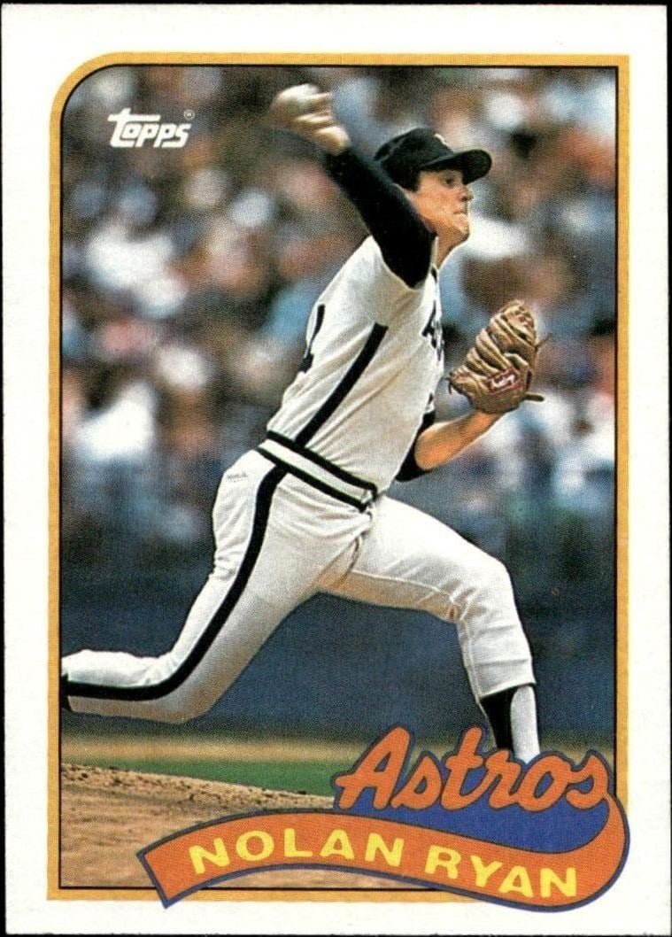 Nolan Ryan 1989 Topps #530 Baseball Trading Card - Front 1989 Topps Nolan Ryan #530 baseball trading card front