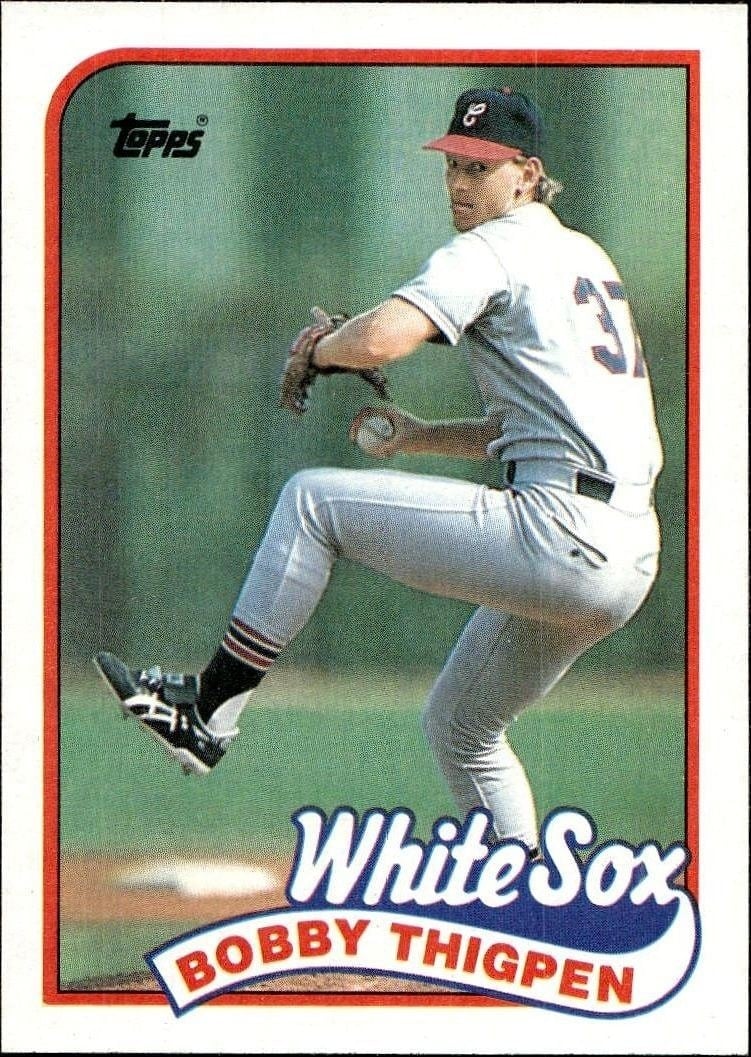 Bobby Thigpen 1989 Topps #762 Baseball Trading Card - Front 1989 Topps Bobby Thigpen #762 baseball trading card front