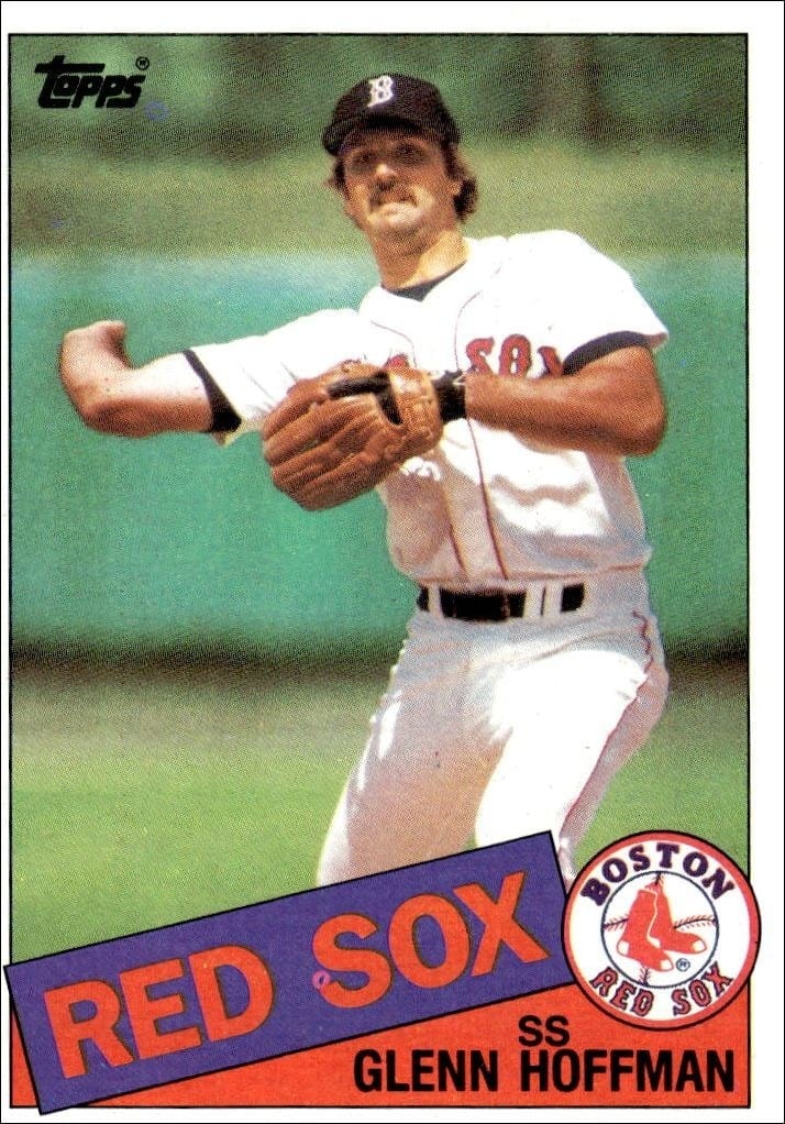 Glenn Hoffman 1985 Topps #633 Baseball Trading Card - Front 1985 Topps Glenn Hoffman #633 baseball trading card front