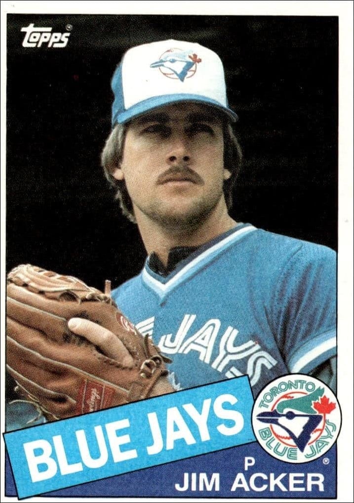Jim Acker 1985 Topps #101 Baseball Trading Card - Front 1985 Topps Jim Acker #101 baseball trading card front