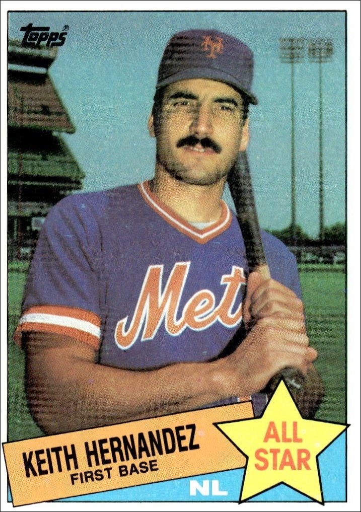 Keith Hernandez 1985 Topps #712 Baseball Trading Card - Front 1985 Topps Keith Hernandez #712 baseball trading card front