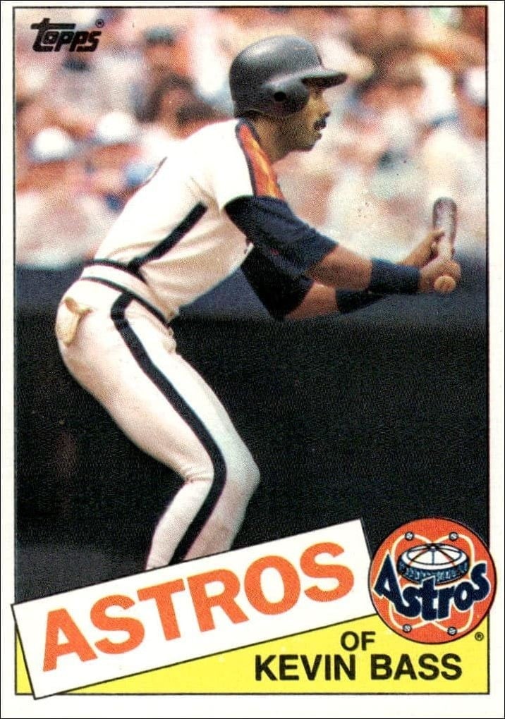 Kevin Bass 1985 Topps #326 Baseball Trading Card - Front 1985 Topps Kevin Bass #326 baseball trading card front