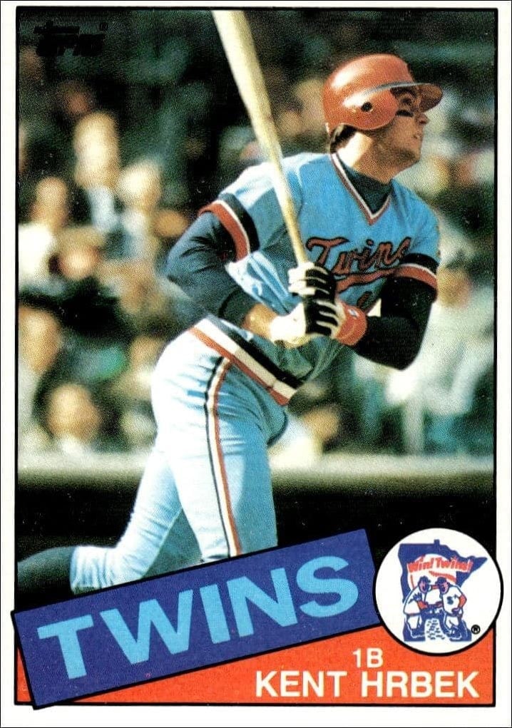 Kent Hrbek 1985 Topps #510 Baseball Trading Card - Front 1985 Topps Kent Hrbek #510 baseball trading card front