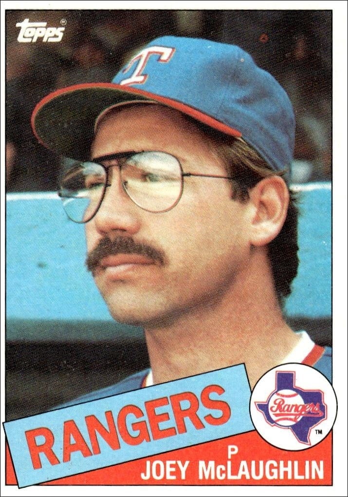 Joey McLaughlin 1985 Topps #678 Baseball Trading Card - Front 1985 Topps Joey McLaughlin #678 baseball trading card front