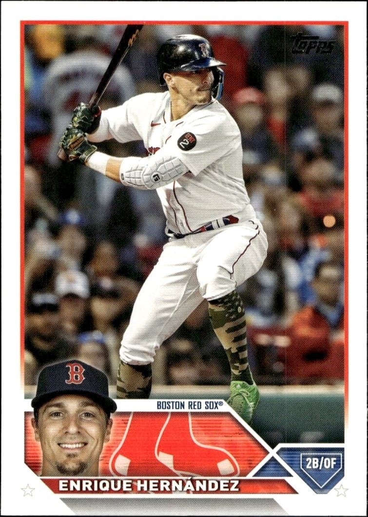 Enrique Hernandez 2023 Topps Series 2 #497 Baseball Trading Card - Front 2023 Topps Series 2 Enrique Hernandez #497 baseball trading card front