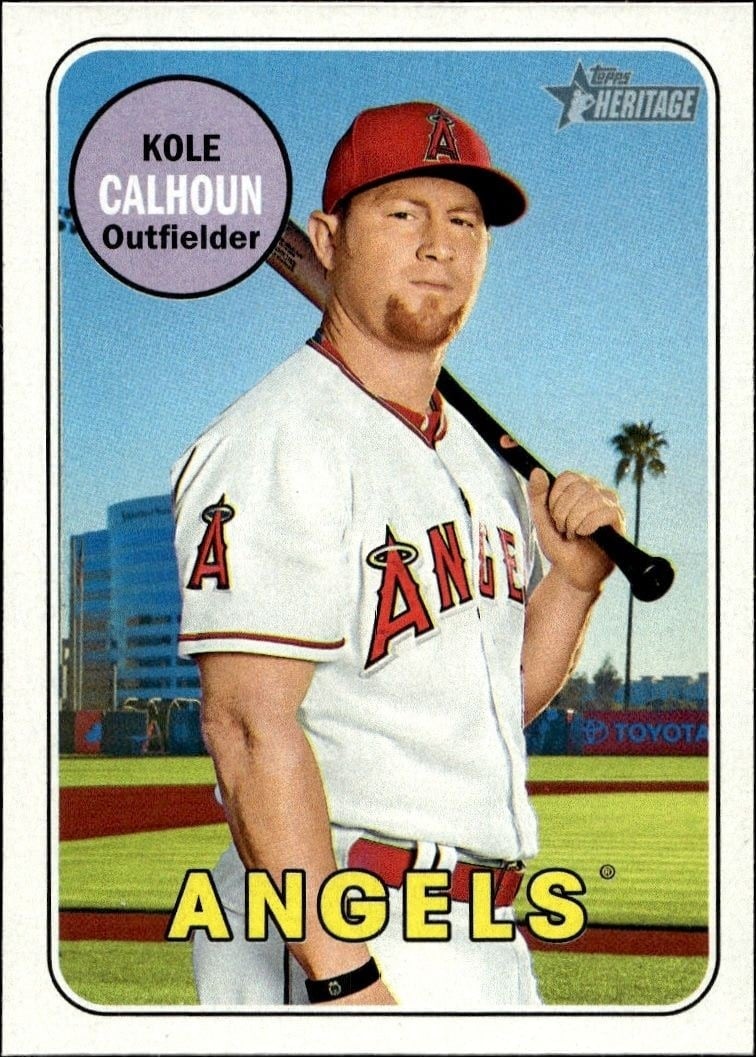 Kole Calhoun 2018 Topps Heritage #231 Baseball Trading Card - Front 2018 Topps Heritage Kole Calhoun #231 baseball trading card front