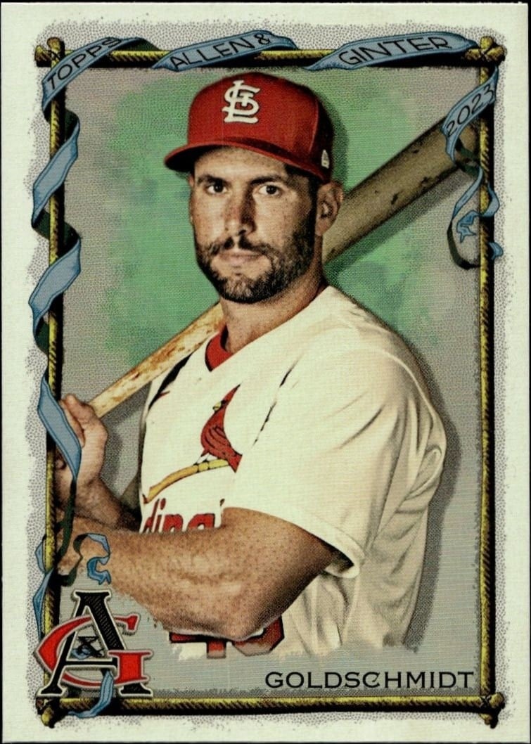 Paul Goldschmidt 2023 Topps Allen & Ginter #20 Baseball Trading Card - Front 2023 Topps Allen & Ginter Paul Goldschmidt #20 baseball trading card front