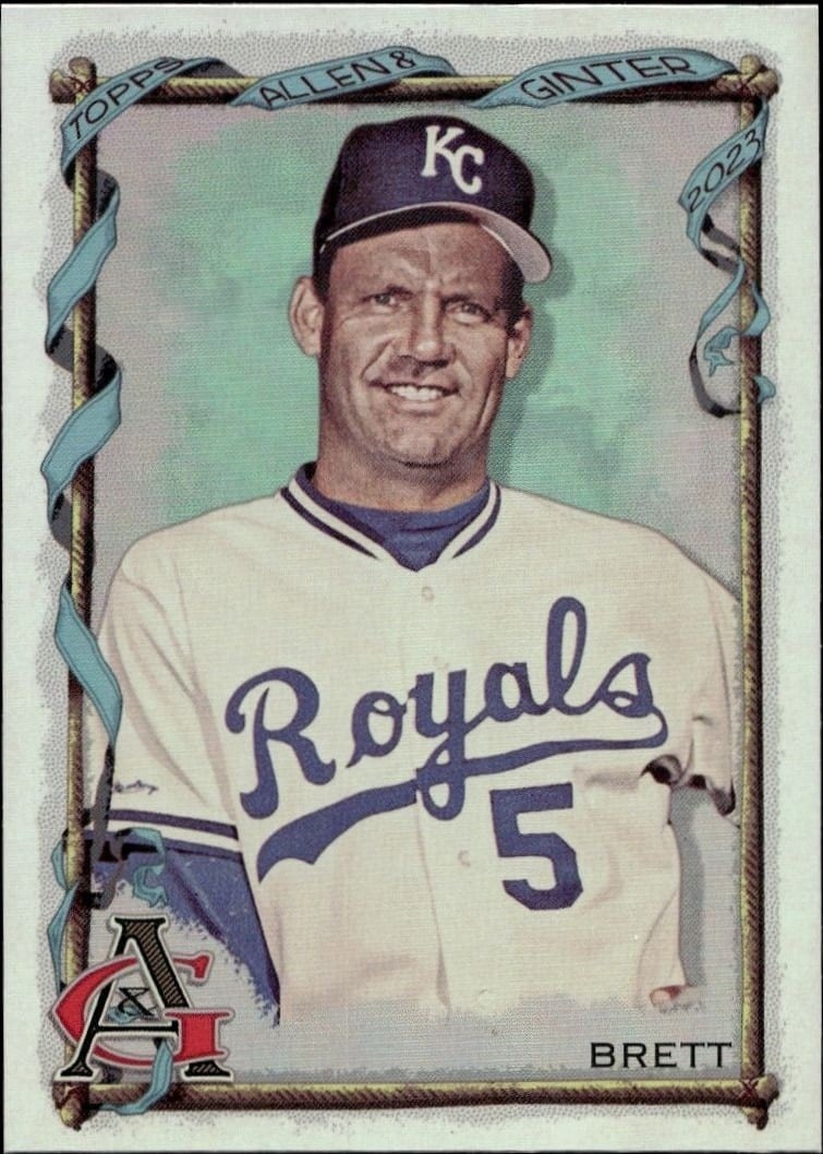 George Brett 2023 Topps Allen & Ginter #79 Baseball Trading Card - Front 2023 Topps Allen & Ginter George Brett #79 baseball trading card front