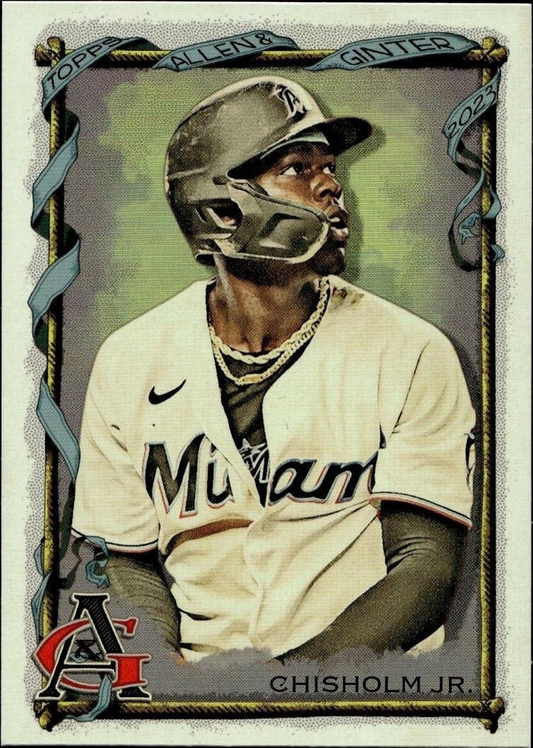 Jazz Chisholm Jr. 2023 Topps Allen & Ginter #23 Baseball Trading Card - Front 2023 Topps Allen & Ginter Jazz Chisholm Jr. #23 baseball trading card front