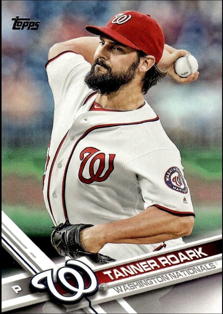 Tanner Roark 2017 Topps #212 Baseball Trading Card - Front 2017 Topps Tanner Roark #212 baseball trading card front
