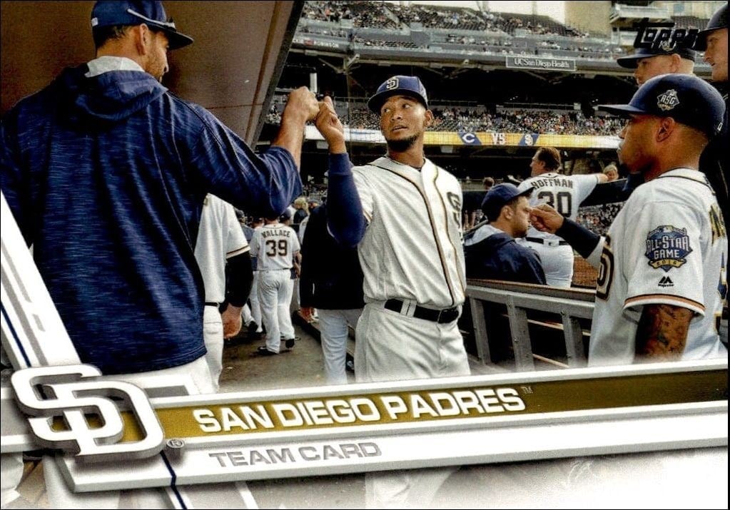San Diego Padres 2017 Topps #192 Baseball Trading Card - Front 2017 Topps San Diego Padres #192 baseball trading card front