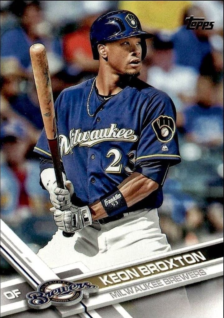 Keon Broxton 2017 Topps #182 Baseball Trading Card - Front 2017 Topps Keon Broxton #182 baseball trading card front