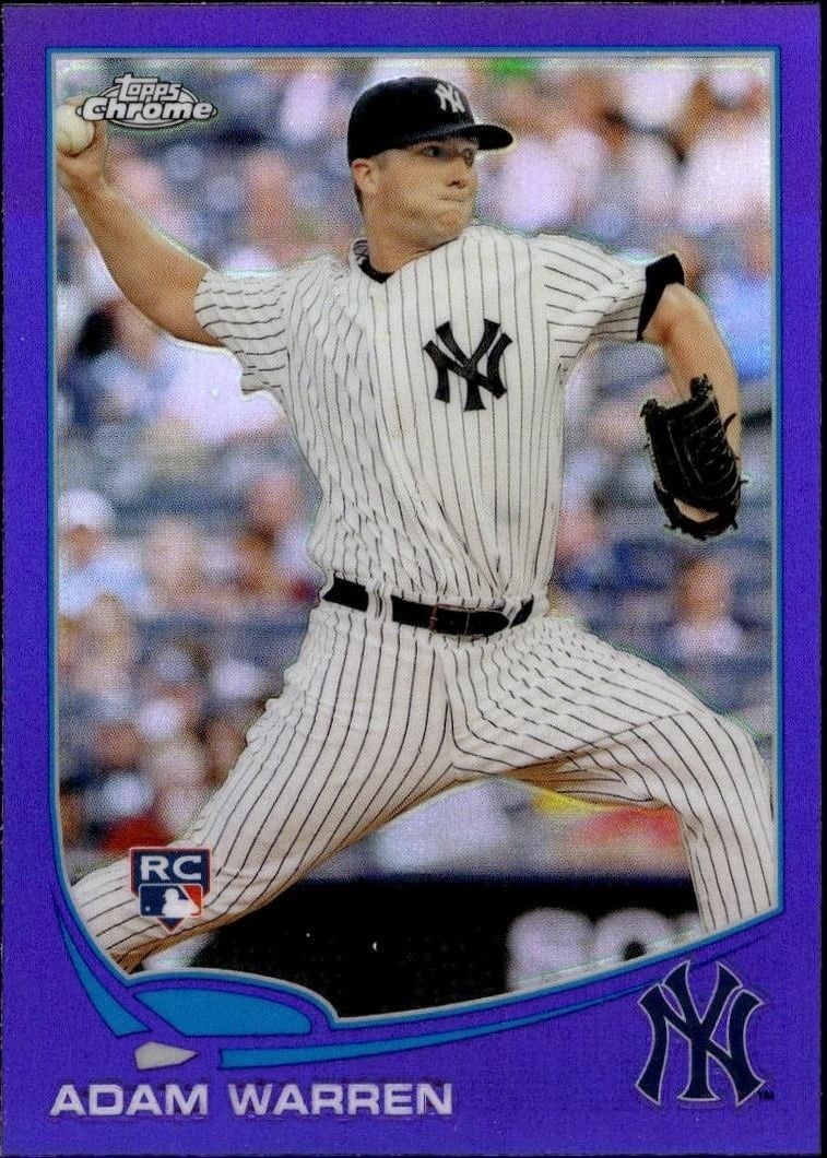 Adam Warren 2013 Topps Chrome #30 Baseball Trading Card - Front 2013 Topps Chrome Adam Warren #30 baseball trading card front