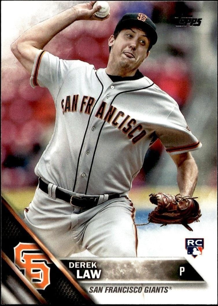 Derek Law 2016 Topps Update Series #US72 Baseball Trading Card - Front 2016 Topps Update Series Derek Law #US72 baseball trading card front
