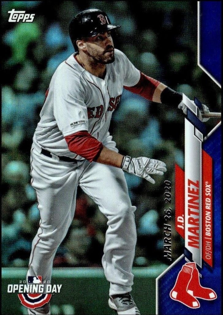 J.D. Martinez 2020 Topps Opening Day #32 Baseball Trading Card - Front 2020 Topps Opening Day J.D. Martinez #32 baseball trading card front