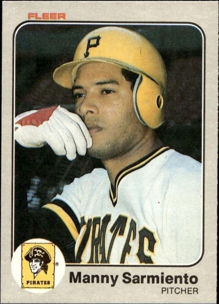 Manny Sarmiento 1983 Fleer #321 Baseball Trading Card - Front 1983 Fleer Manny Sarmiento #321 baseball trading card front
