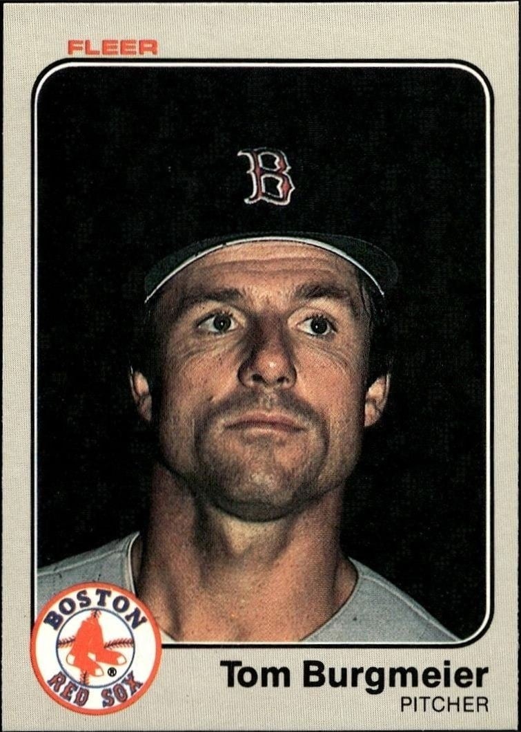 Tom Burgmeier 1983 Fleer #180 Baseball Trading Card - Front 1983 Fleer Tom Burgmeier #180 baseball trading card front
