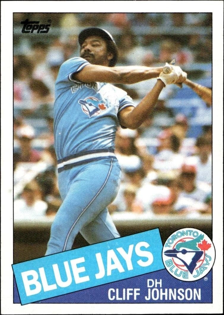 Cliff Johnson 1985 Topps #568 Baseball Trading Card - Front 1985 Topps Cliff Johnson #568 baseball trading card front
