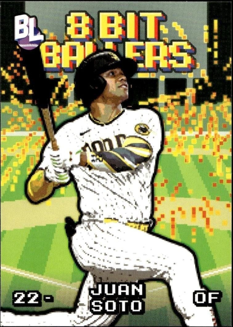 Juan Soto 2023 Topps Big League #8B-5 Baseball Trading Card - Front 2023 Topps Big League Juan Soto #8B-5 baseball trading card front